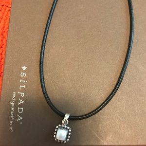 Silpada Button Frame Pearl Necklace